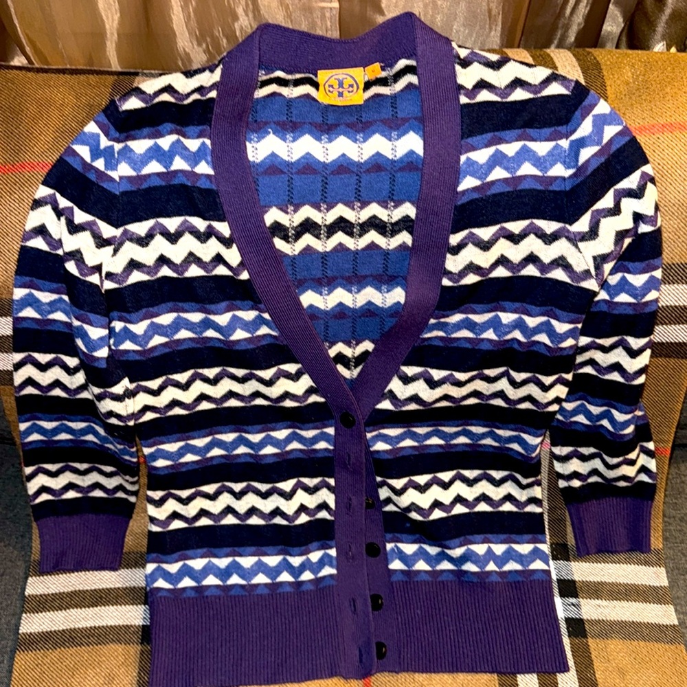 Tory Burch Cable Knit Button Up Sweater
